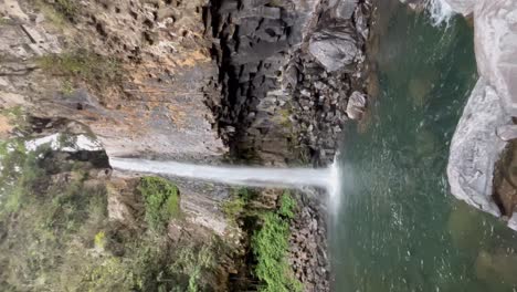 water falling from the waterfall