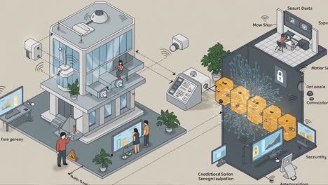 exploring smart building technologies: a visualization of integration between automated systems and data security mechanisms in modern architecture