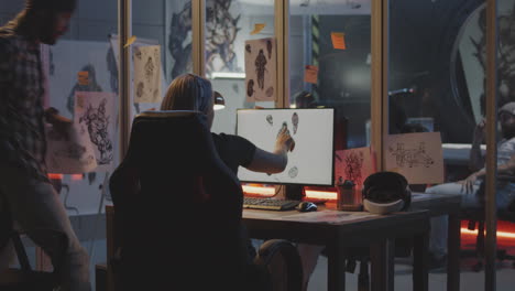 video game design team in collaboration