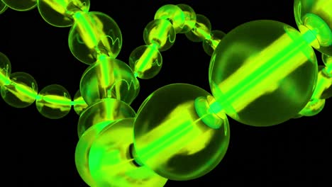 esferas verdes brillantes abstractas