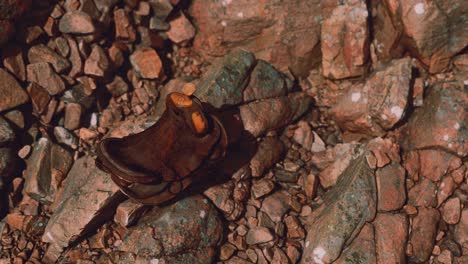 old leather saddle on the stone outdoor