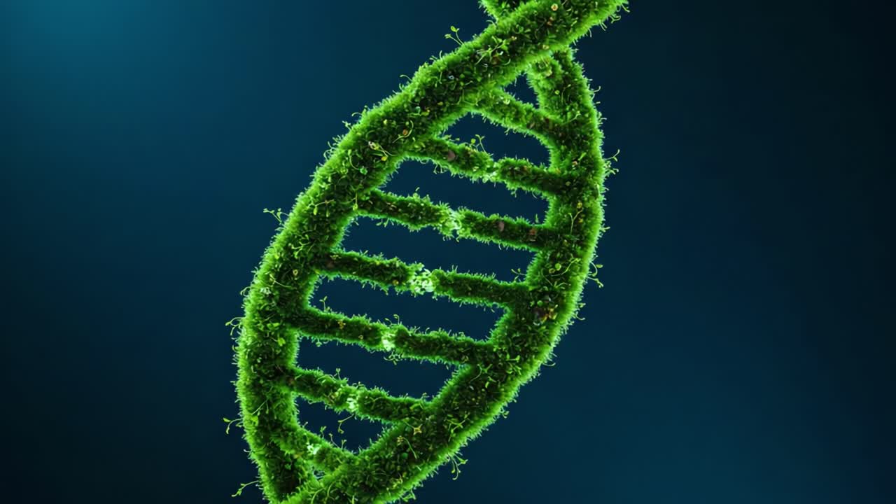 Exploring the Intricate Beauty of Nature's DNA Helix: A Vibrant Green Representation of Genetic Structure and Life's Fundamental Blueprint
