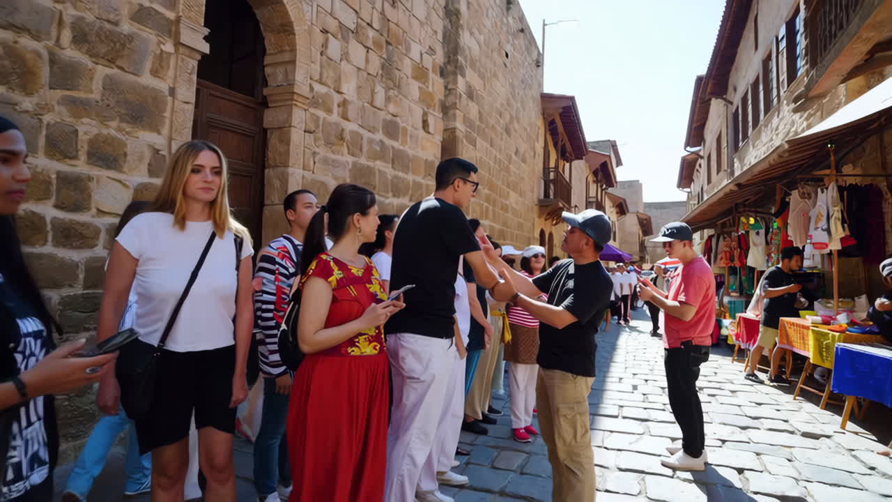 Tourist Scene in a Historical European City