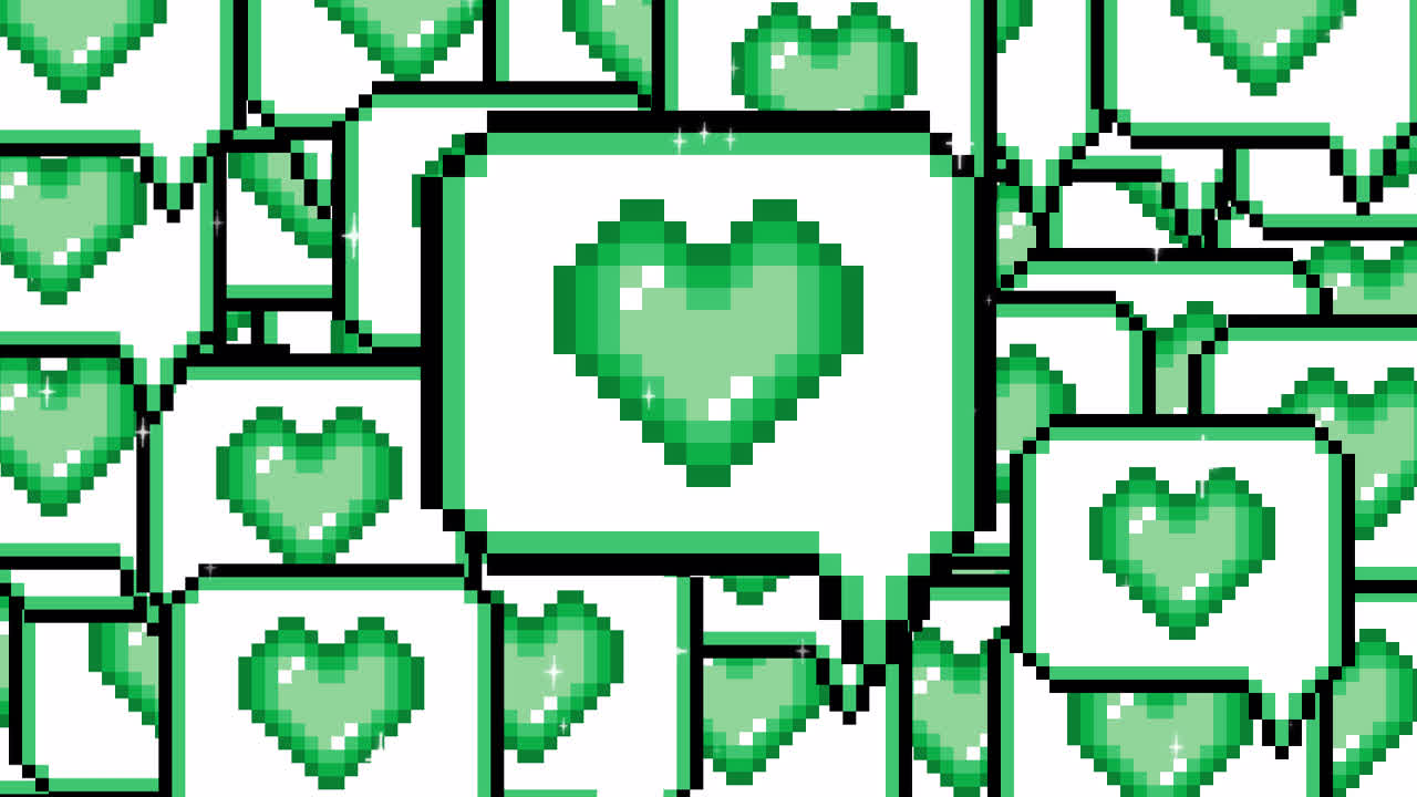 Pixel art pop up speech bubble icon heart Transitions. 1080p - 30 fps - Alpha Channel (4).mov