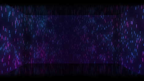 animación de senderos de luz de neón púrpura y azul sobre un fondo negro.