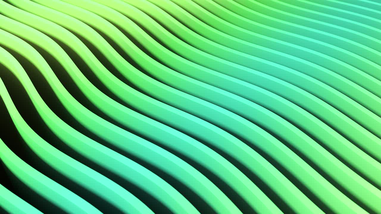 Abstract color waves 3d shapes color set animation. 4k looping footage.