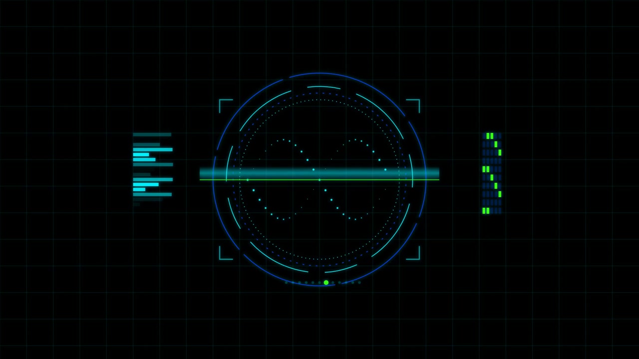 Interface HUD Digital Futurista com Onda Senoidal Animada