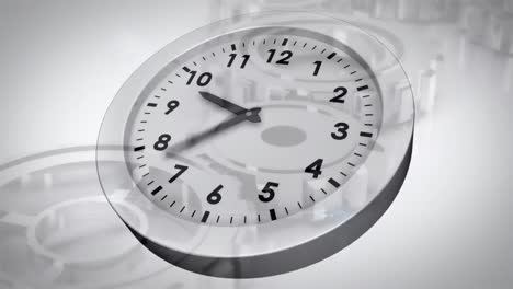 animation of clock moving over clock mechanism