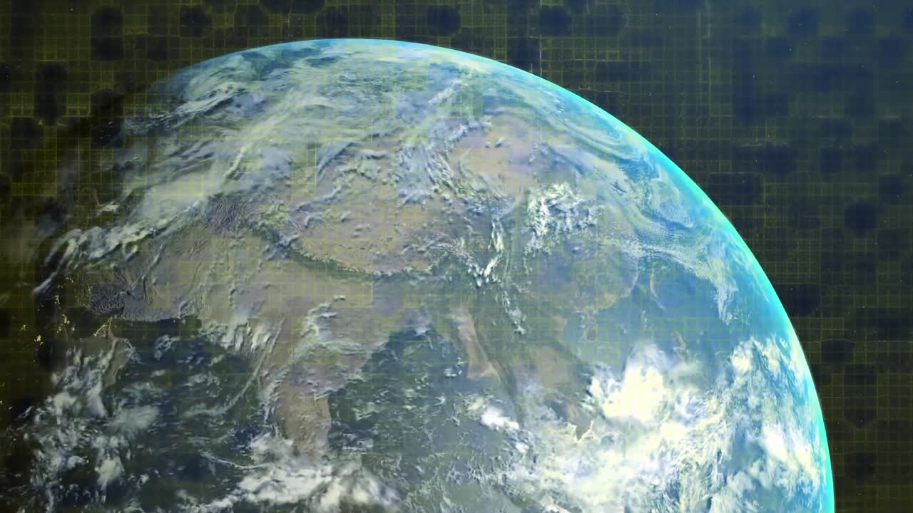 animación de rastros de luz brillante sobre el planeta tierra