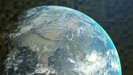 animación de rastros de luz brillante sobre el planeta tierra