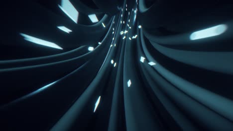 abstract futuristic tunnel with glowing particles