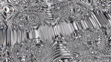 mesmerizing liquid waves of shiny metallic silver flowing 3d pattern - 4k seamless vj loop motion background animation