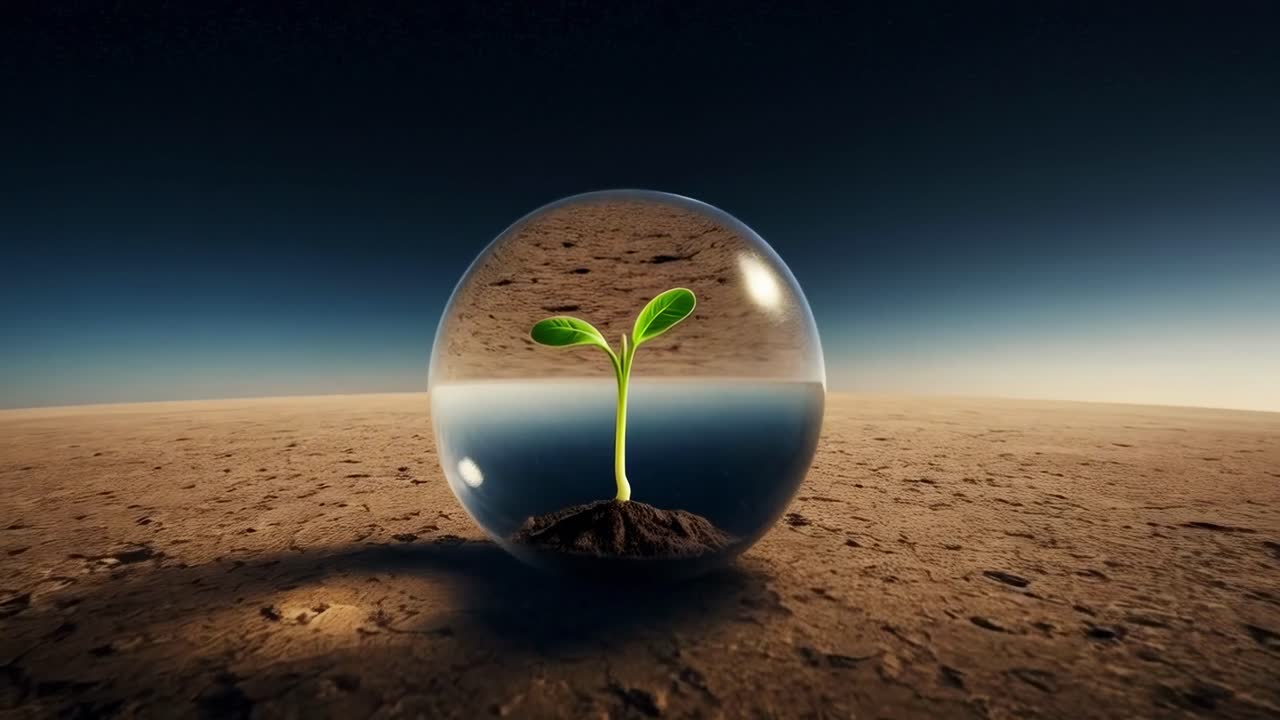 In an isolated world, hope flourishes, bringing life to beauty where once a barren landscape seemed all-consuming