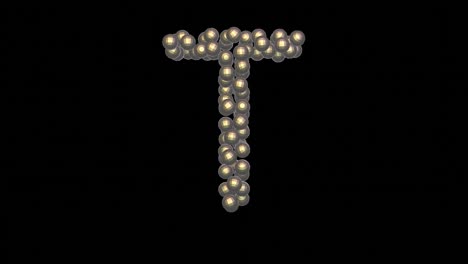 disco ball themed font  letter t