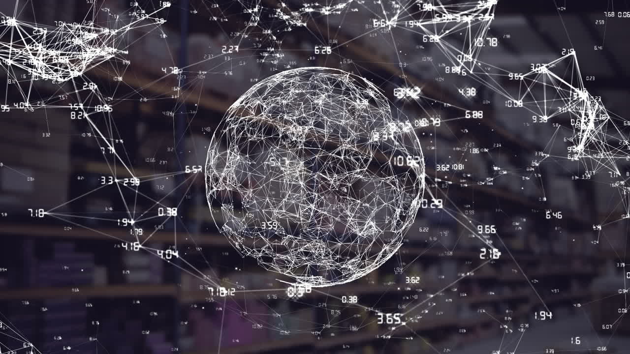 globo giratorio con conexiones de datos