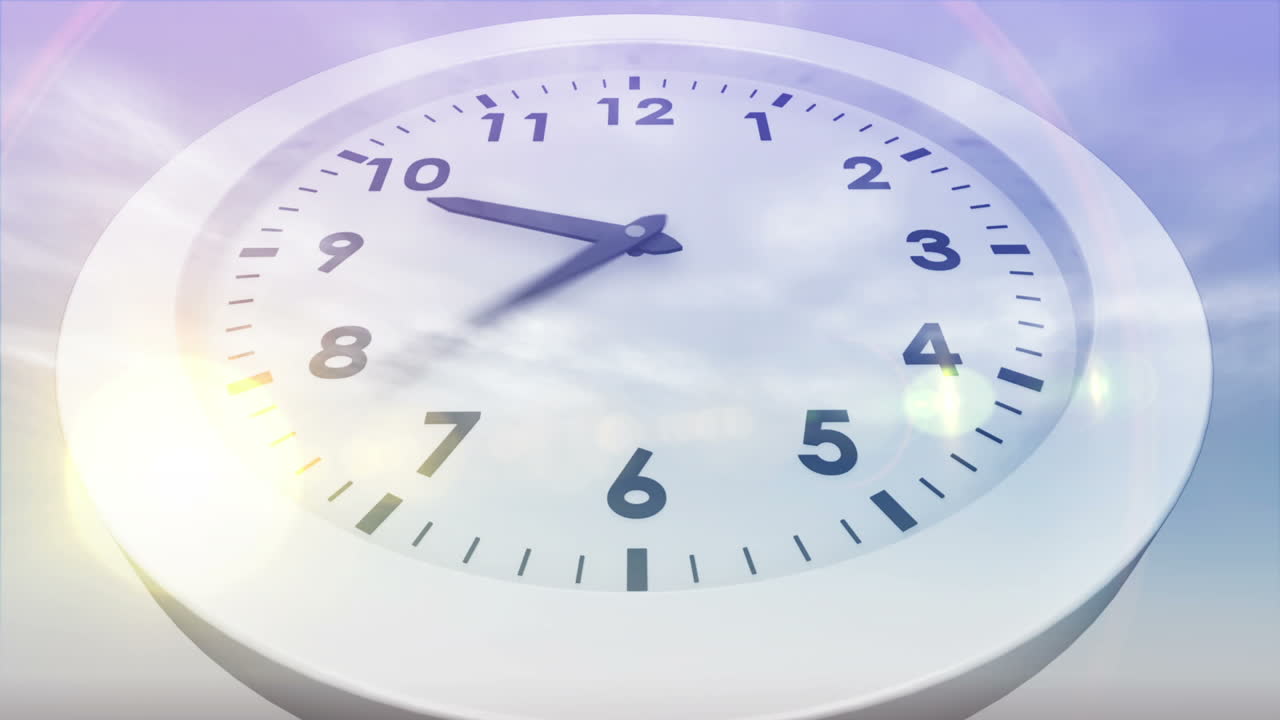 la luna y el sol que se levanta y se pone con el reloj