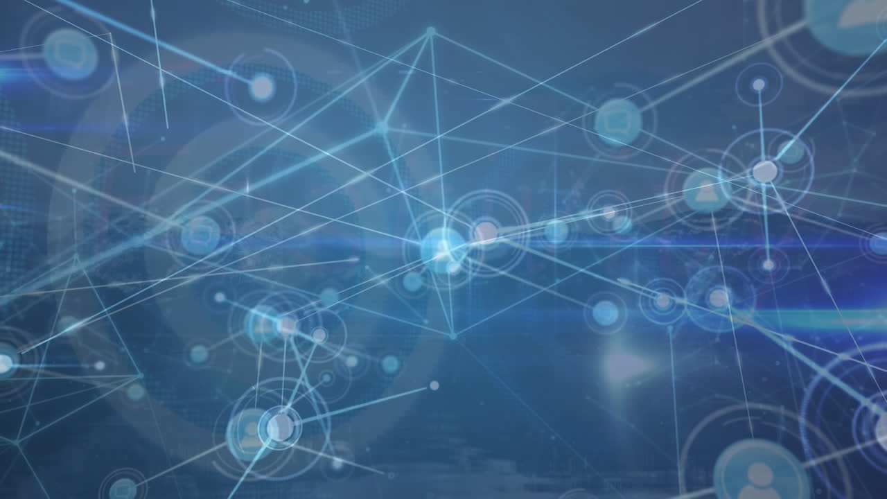 Animation of network of connections over landscape