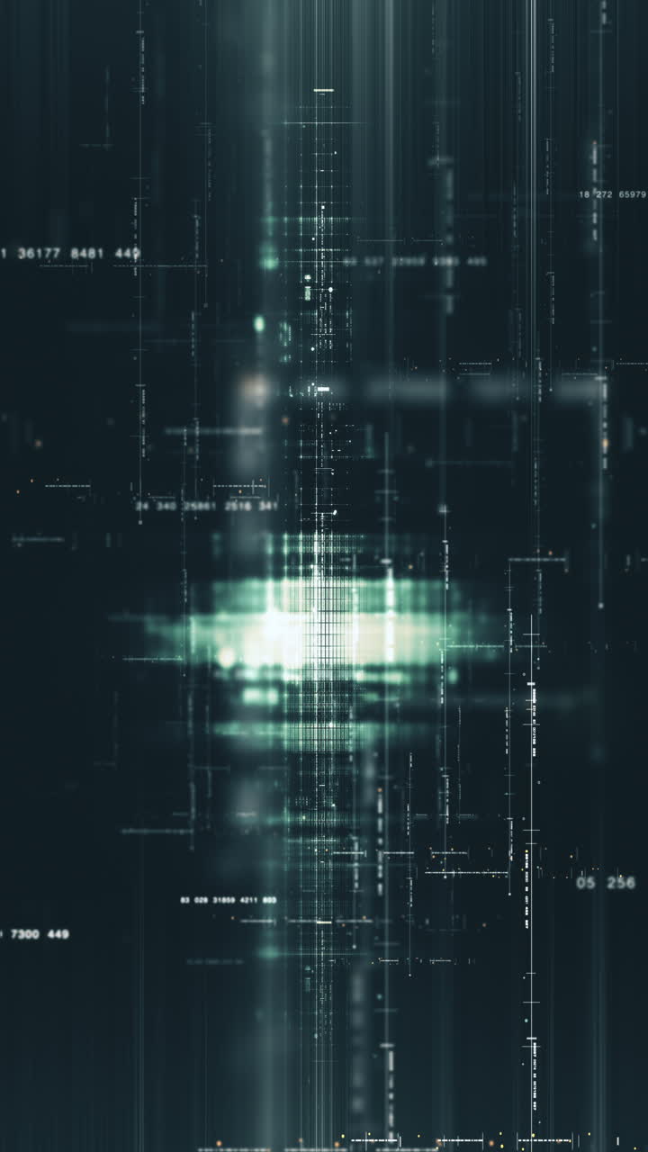 Futuristic screen display matrix, hi-tech digital data telemetry with encrypted numbers, display dynamic background for computer desktop screen display format