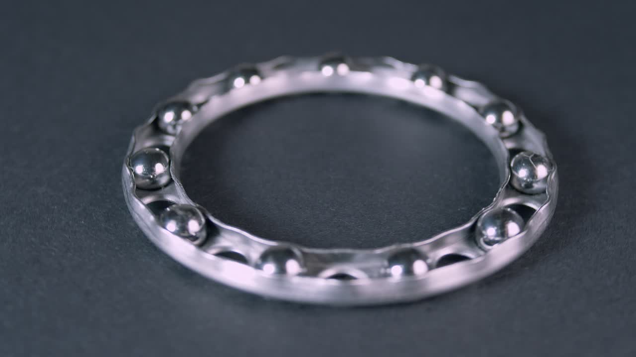 Lazy susan ball bearing assembly on black background
