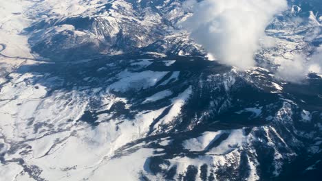 aerial of big sky road during winter