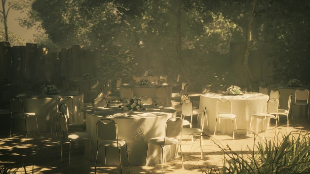 Elegant garden setting awaits guests for a magical celebration event