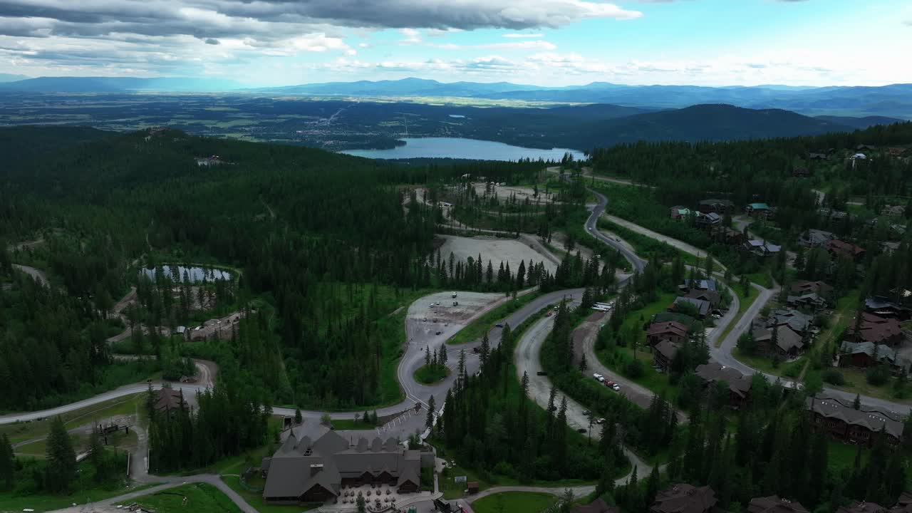 Whitefish Mountain Ski Resort And Whitefish Lake In Montana Near Glacier National Park In The USA