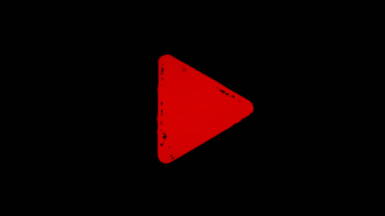 Modern glitch transition with play symbol