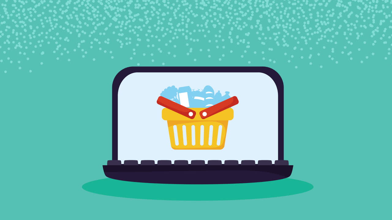 노트북 컴퓨터 휴대용 전자 상거래 애니메이션