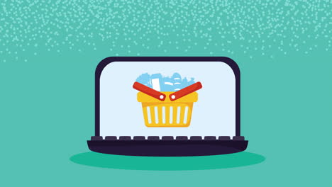 animación de comercio electrónico portátil para computadoras portátiles