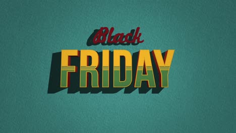 retro black friday text on green vintage texture in 80s style