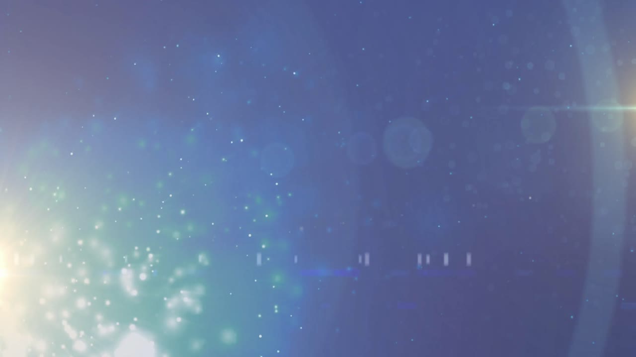 파란색 배경에 있는 빛의 반점들의 애니메이션