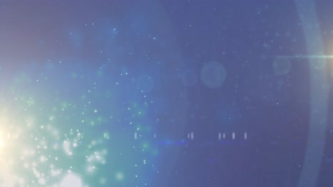 파란색 배경에 있는 빛의 반점들의 애니메이션