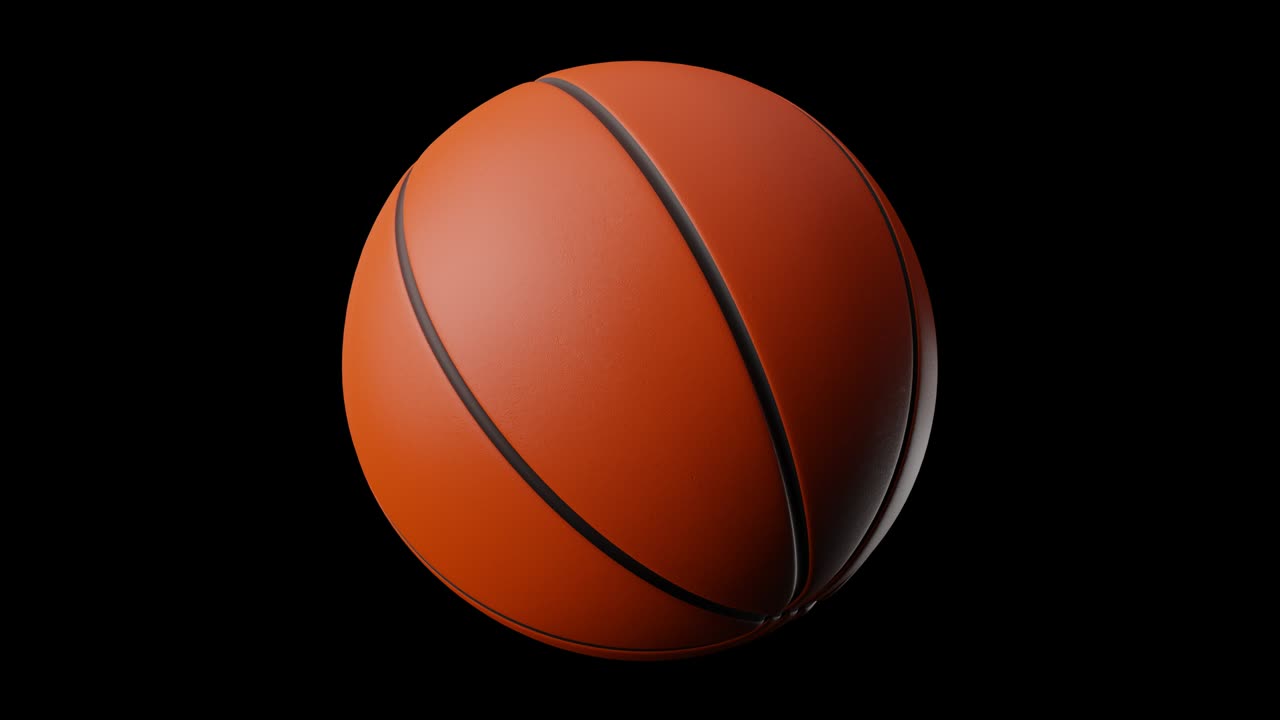 Basketball ball on black background.