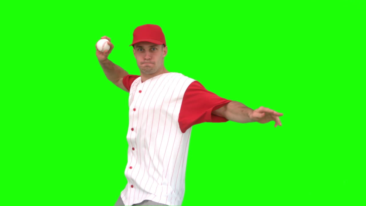 Baseball pitcher throwing a ball