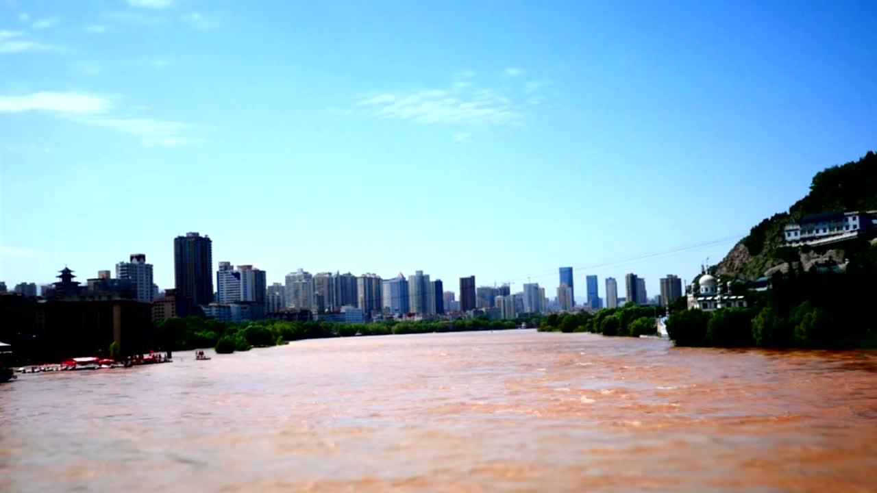 시안에서 중국 양쯔강 황하의 저속 촬영