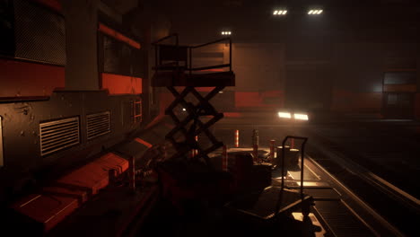 empty sci-fi industrial interior