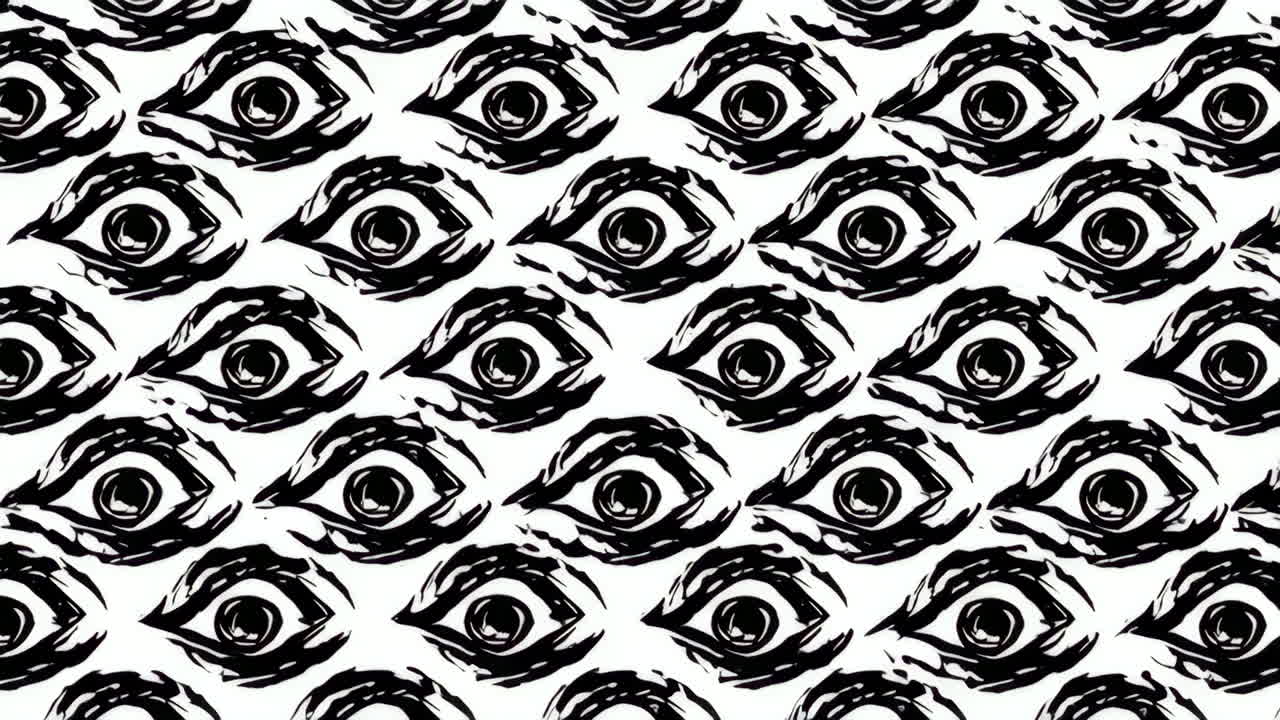 Black and White Stylized Eye Pattern