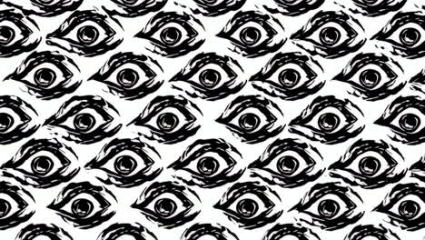 black and white stylized eye pattern