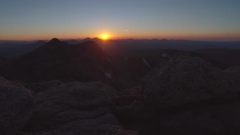 summer mount blue sky evans last sunlight sunset sundown on horizon top bierstadt grays torreys peak front range fourteener rocky mountains colorado grays torreys idaho springs evergreen slow zoom out