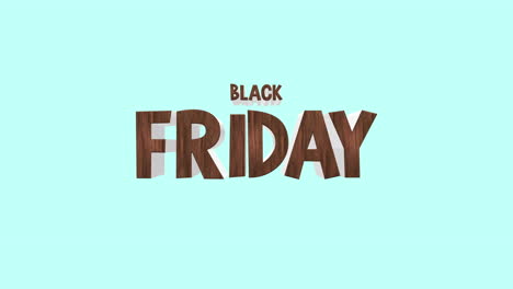 wood black friday cartoon text on green gradient color