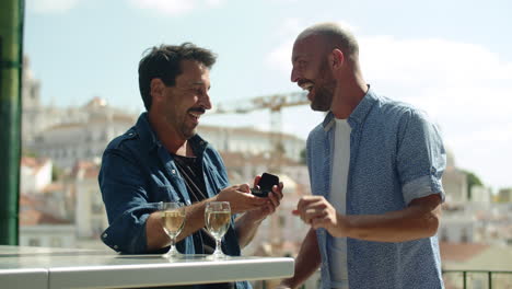 Gay-proposing-to-his-boyfriend-on-roof-of-observation-tower