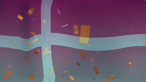 animación de confeti sobre la bandera de dinamarca