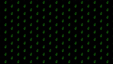 christmas tree tiled background animation pattern in glowing green and black