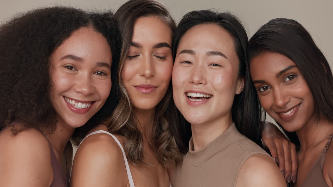 아름다움, 여성 또는 친구들은 스튜디오에서 키스를  ⁇ 니다.