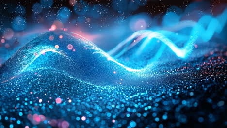 a blue and red swirl of light is projected onto a black background. the image has a dreamy, ethereal quality to it, with the blue and red colors blending together to create a sense of movement