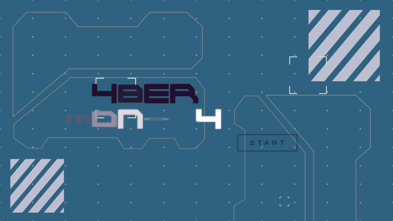 Cyber Monday on digital screen with HUD elements and cubes