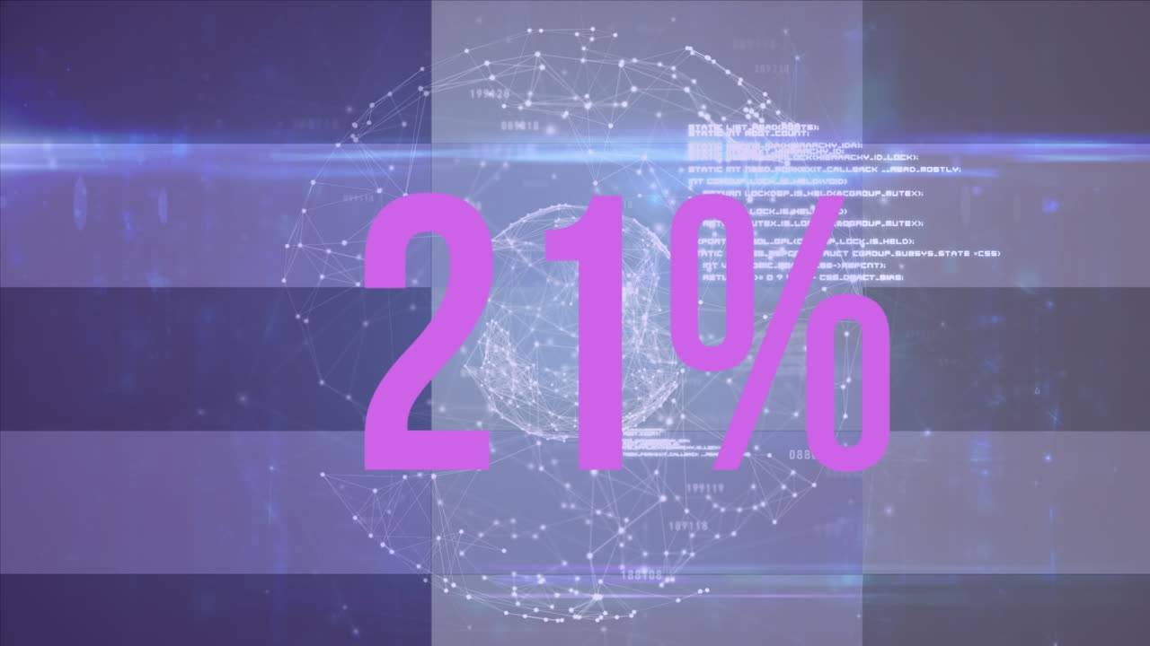 animación del 35% sobre fondo violeta con conexiones y procesamiento de datos