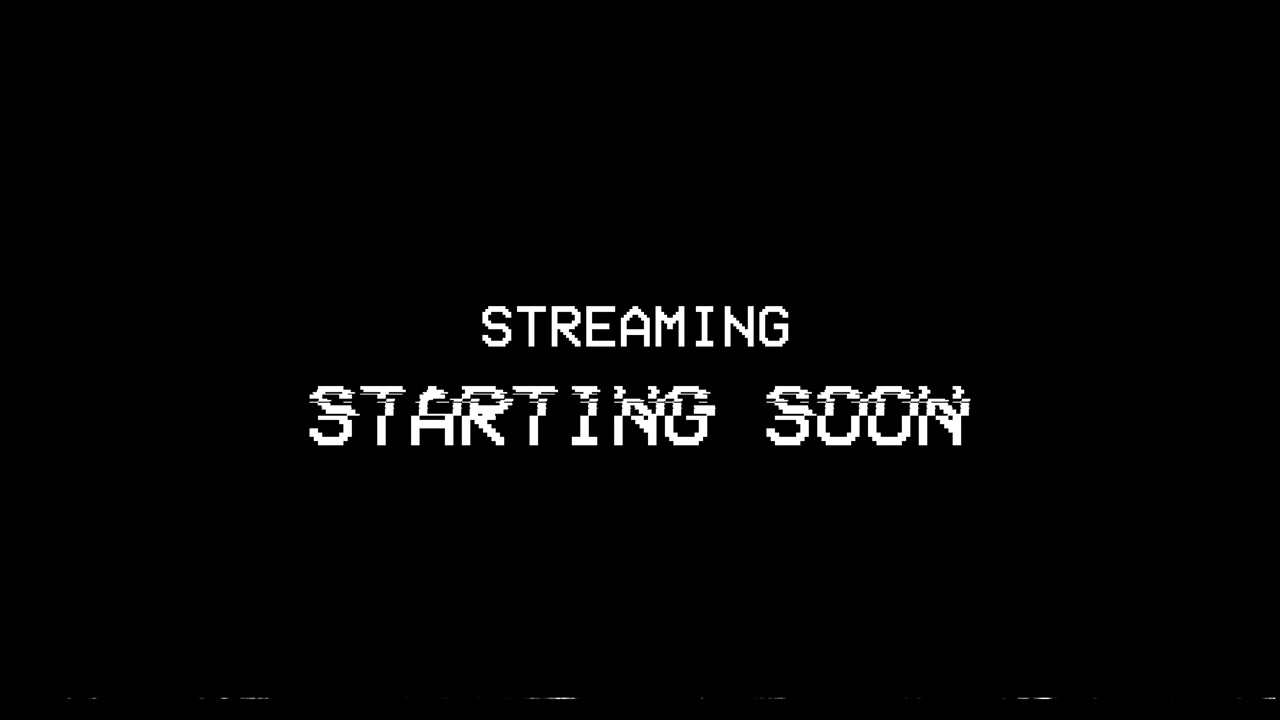 Pixelated 'Streaming Starting Soon' Text with Glitch Effect