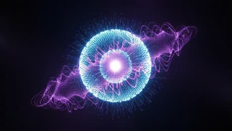 mesmerizing spectrum of energy: a stunning visualization of a spherical energy field emitting vibrant waves in concentric patterns amidst a cosmic background