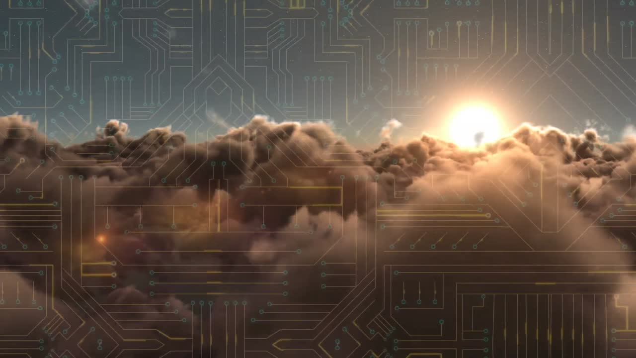 Circuit against clouds at sunset